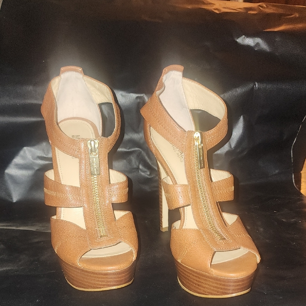Michael Kors Brown Strappy Heeled Sandals